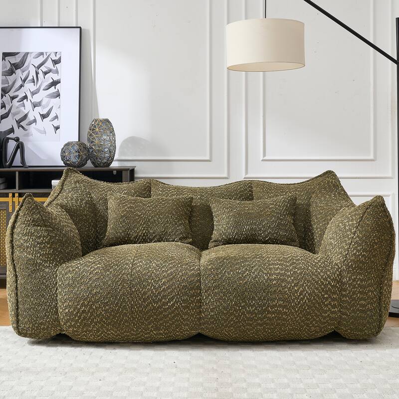 Beanbag Chair with High Resilience Foam Core. The Square Recliner Sofa Is Ideal for Family Members And Friends Engaged in Games