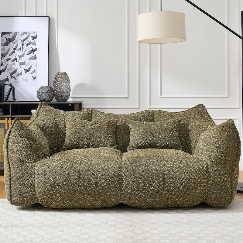 Giant Bean Bag Loveseat Sofa with Armrest for Living Room