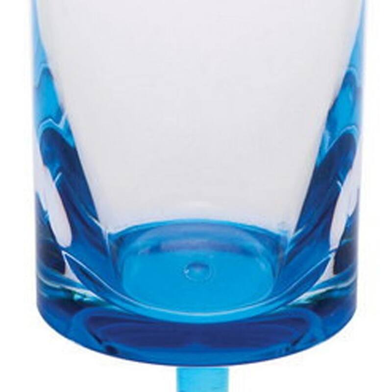 HomeRoots Set of Four Clear and Blue Acrylic Stemmed Flutes - 1.96 in. x 8.46 in. x 1.96 in.