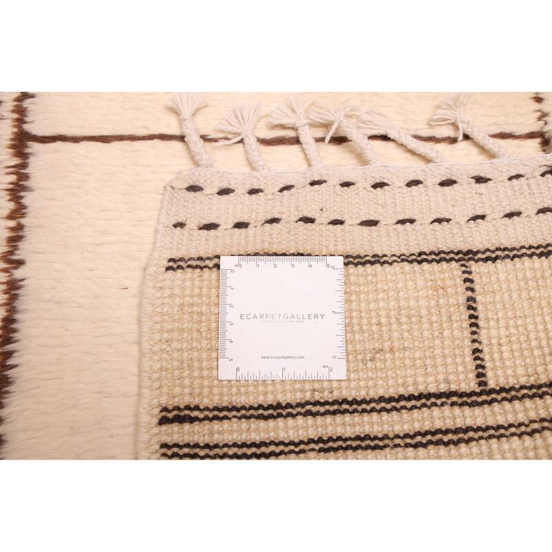 ECARPETGALLERY Hand-knotted Pak Finest Marrakesh Cream Wool Rug - 6'9 x 9'8