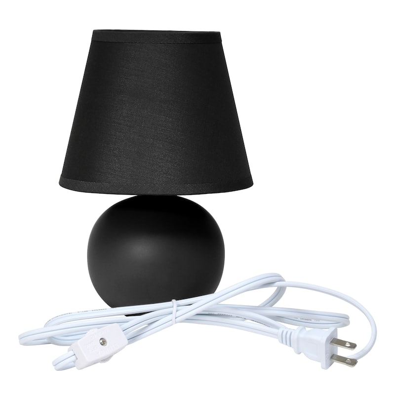 8.66" Petite Orb Lamp Two Pack Set w Matching Fabric Shade