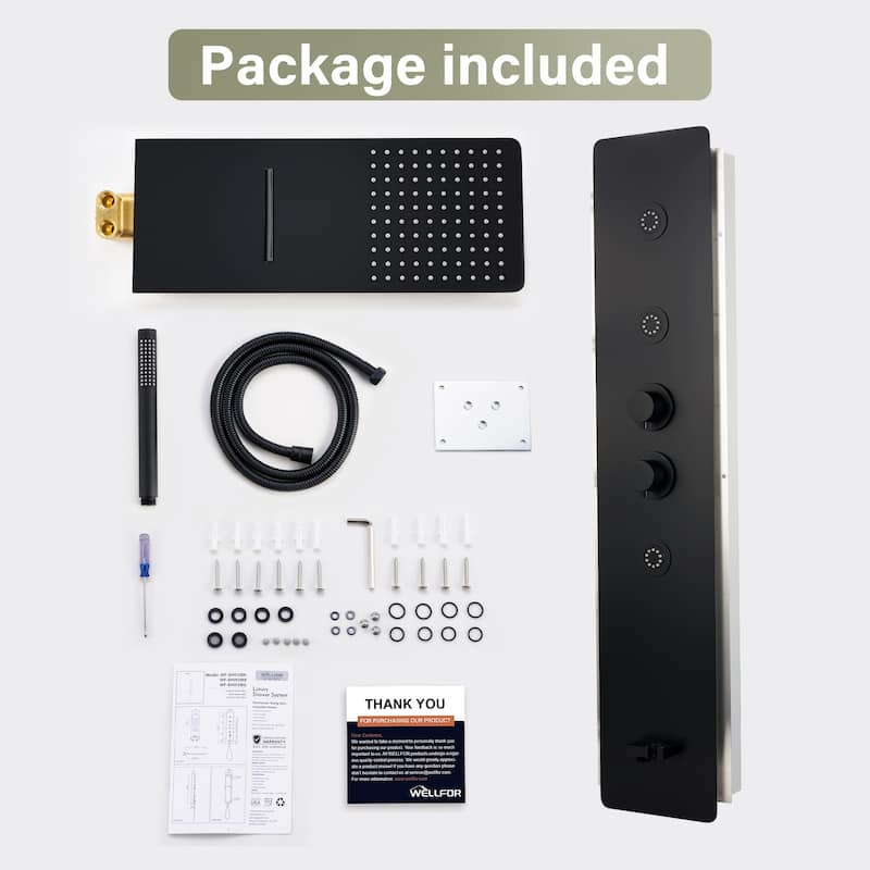 4-Function 39 in. Shower Full Body Shower Panel System with Rainfall Shower head,Body Jets And Hand Shower(Valve Included)