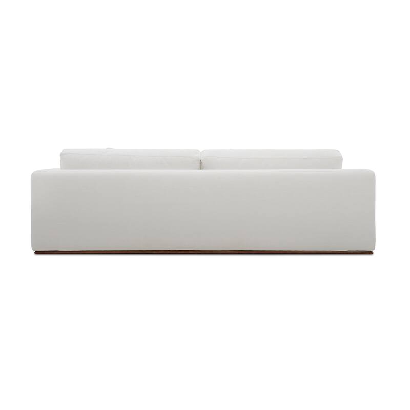 NADAAL STUDIOS Rio Sleeper Sofa, Convertible Design, Feather-Filled Cushions, Rubberwood Base, Off-White
