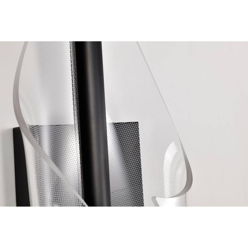 Geneva 24 Inch LED Large Wall Sconce Matte Black Silk Screened Acrylic Lens