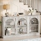 preview thumbnail 33 of 43, 63-Inch Farmhouse Console Table with 3 Tier Storage Antique White
