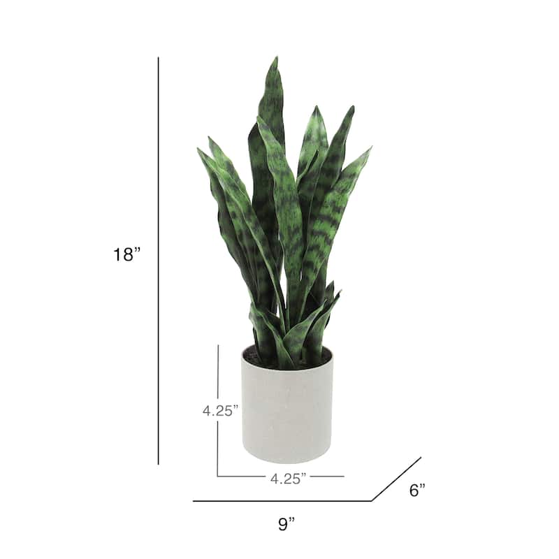 Artificial Sansevieria Snake Plant in Grey Pot