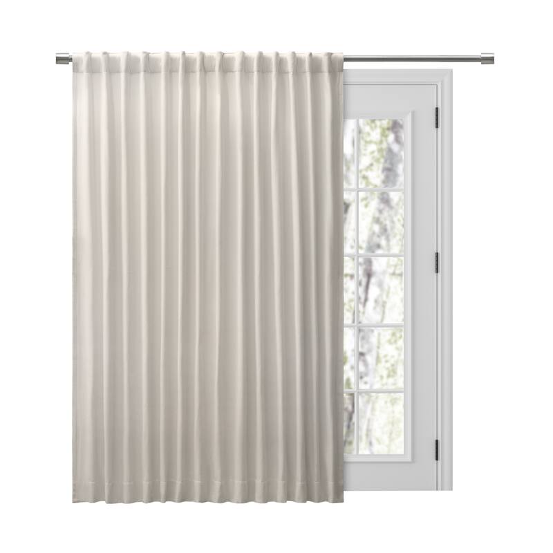 Chevron Recycled Cotton Double Wide Patio Rod Pocket W Back Tab Panel - 96"W x 84"L