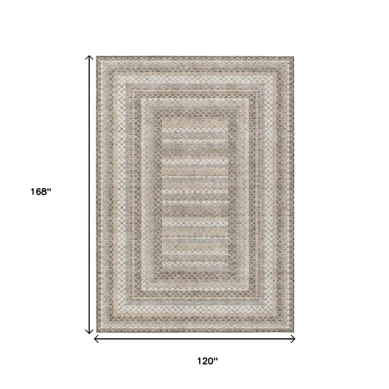 HomeRoots Geometric Transitional Rectangle Outdoor Rug