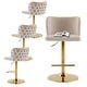 preview thumbnail 14 of 109, Modern Upholstered Swivel Adjusatble Height Leather Barstools Set of 6 Set of 4 - Beige Glod