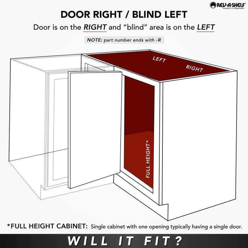 Rev-A-Shelf 5371 Series Right Handed Pull Out Single Tier Blind Corner