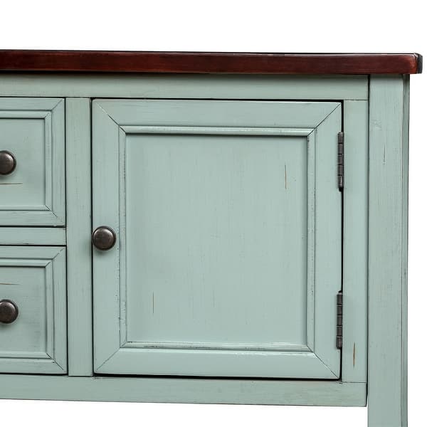 Cambridge Series Buffet Sideboard Console Table with Bottom Shelf Antique Blue