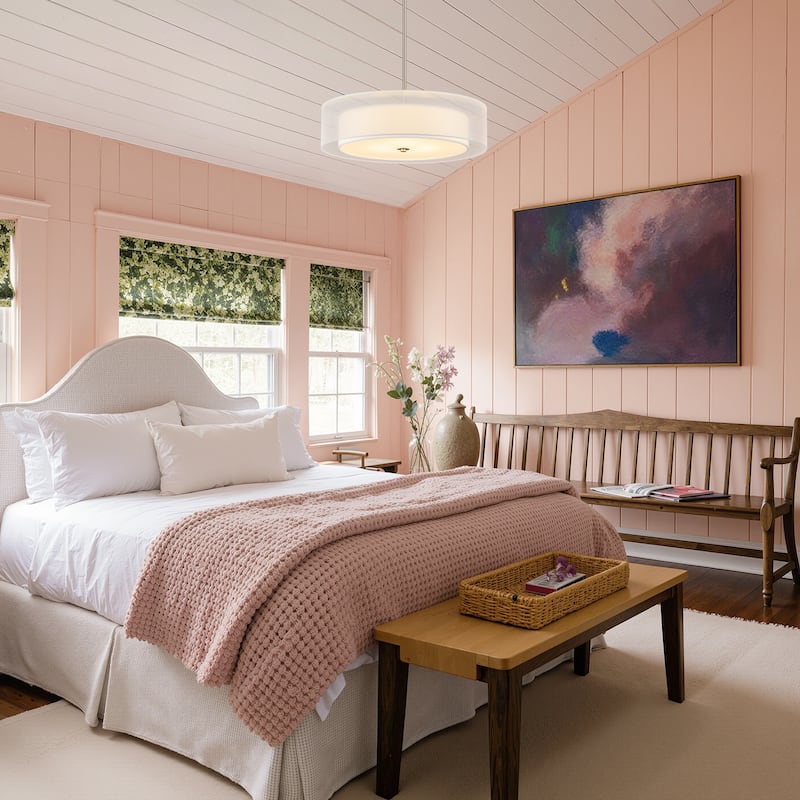 CO-Z 3-Light 20"W Double Drum Fabric Semi Flush Mounyt Pendant Chandelier