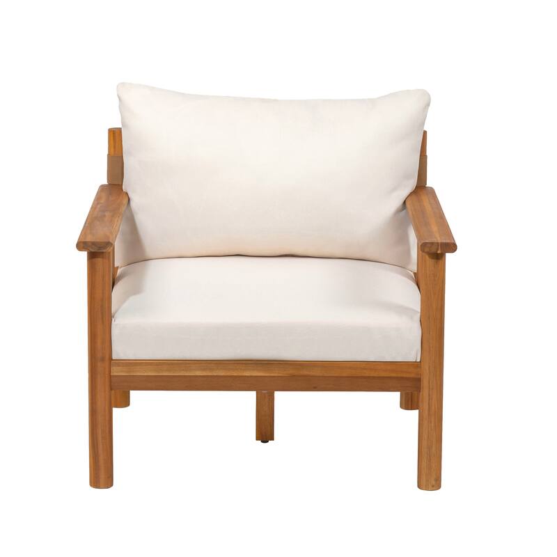 Christopher Knight Home - 33.75" Acacia Wood Outdoor Patio Club Chair ( Set of 2 )