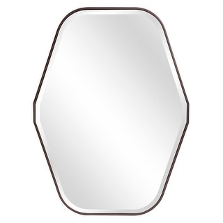 Allan Andrews Octagonal Wall Mirror with Espresso Stained Wood Frame - 39"H x 29"W