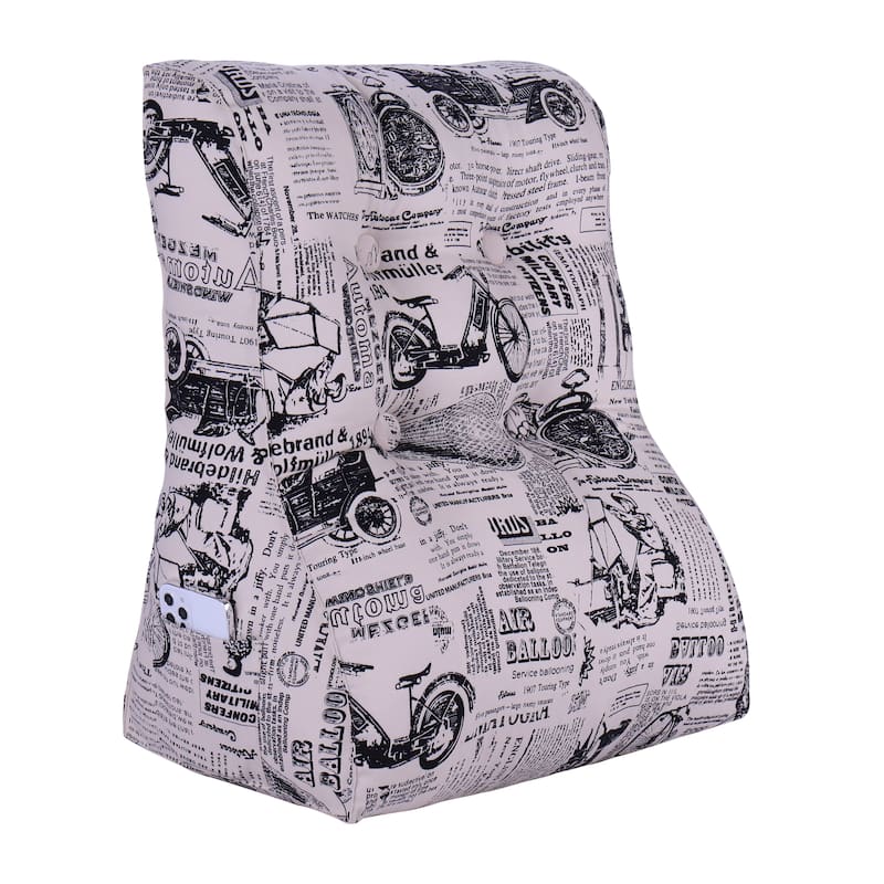 Large Bed Rest Contour Wedge Pillow Reading Back Support Cushion - News Paper