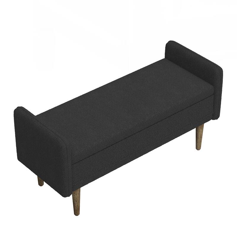 Storage Soft Bench with Armrests for Living Room, Entryway and Bedroom