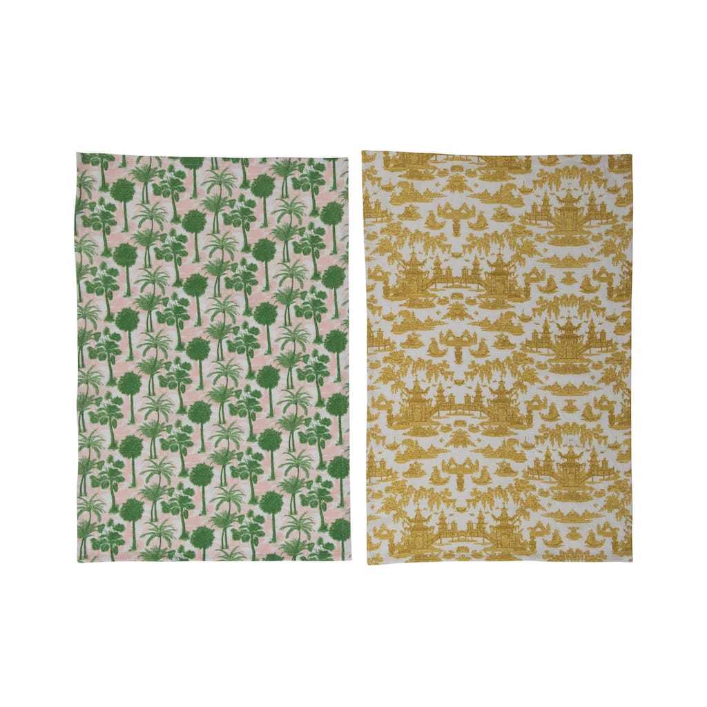Cotton Printed Tea Towels with Pattern - 28" x 18 "