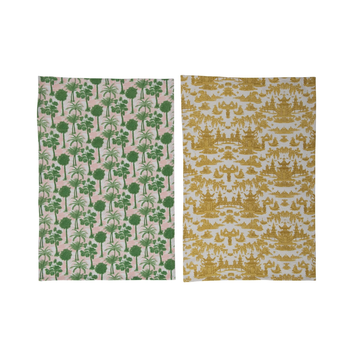 Cotton Printed Tea Towels with Pattern - 28" x 18 "