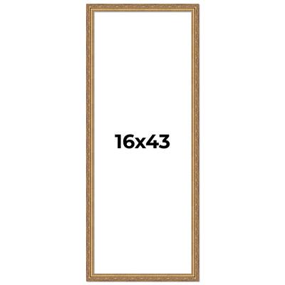 16x43 Frame Red Solid Wood Picture Frame Width 1.75 Inches | Interior Frame Depth 1 13/16 Inches