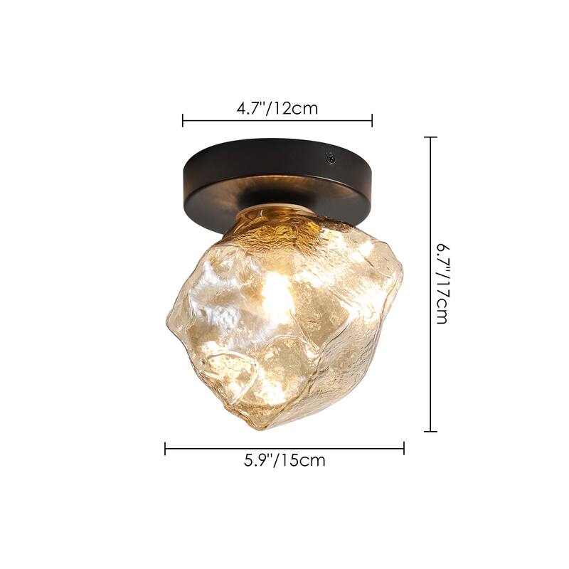 1-Light Modern Glass Wall Sconce - Clear Glass Shade Wall Light for Living Room, Bedroom, and Hallway