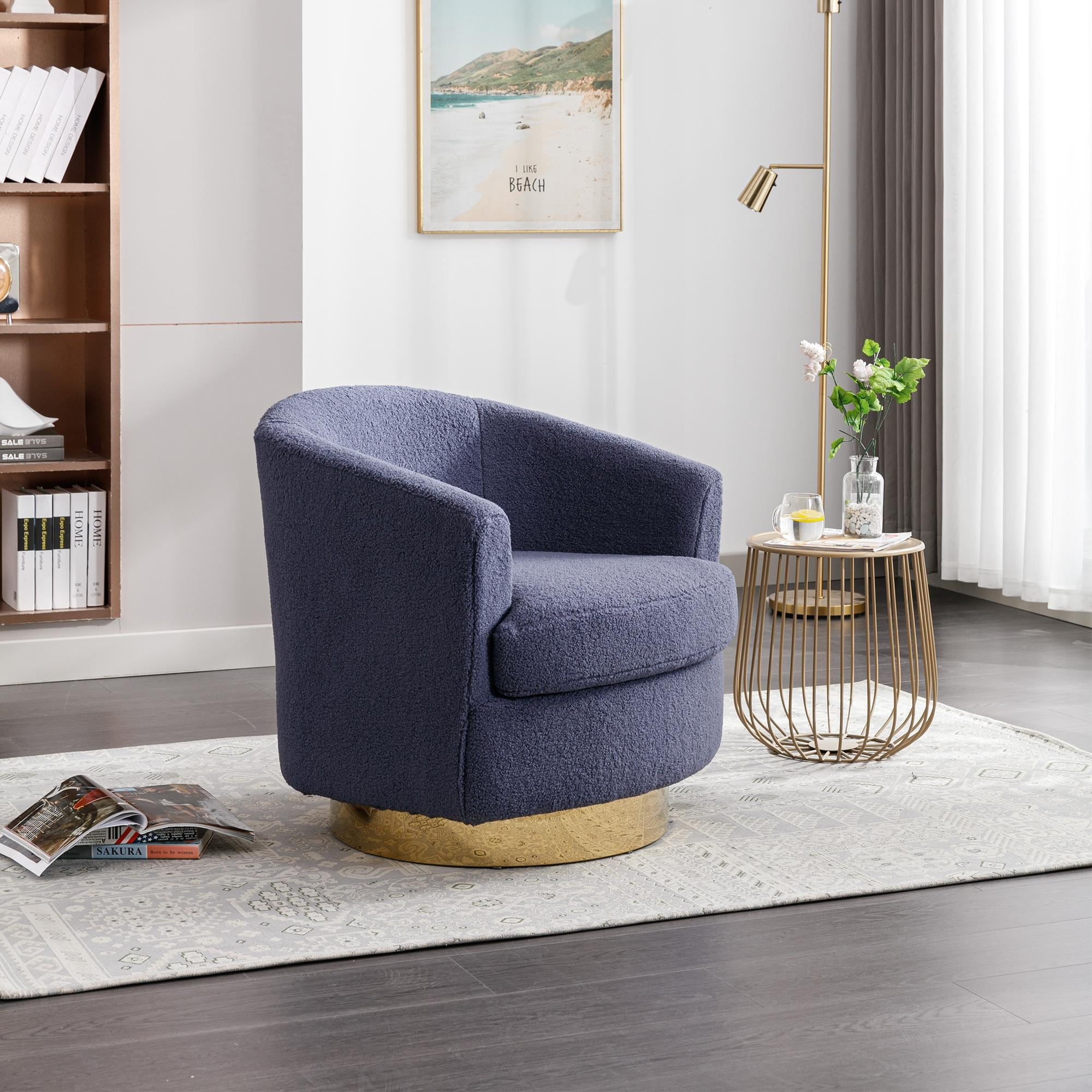 Navy swivel barrel chair deals