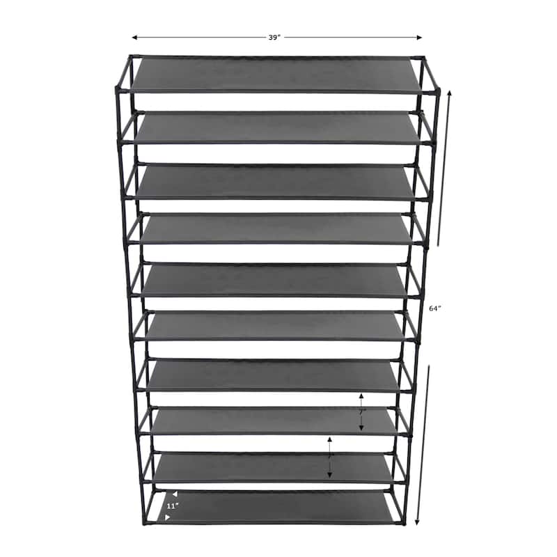 Modern Waterproof Shoe Rack Organizer Tower for Small Spaces Black