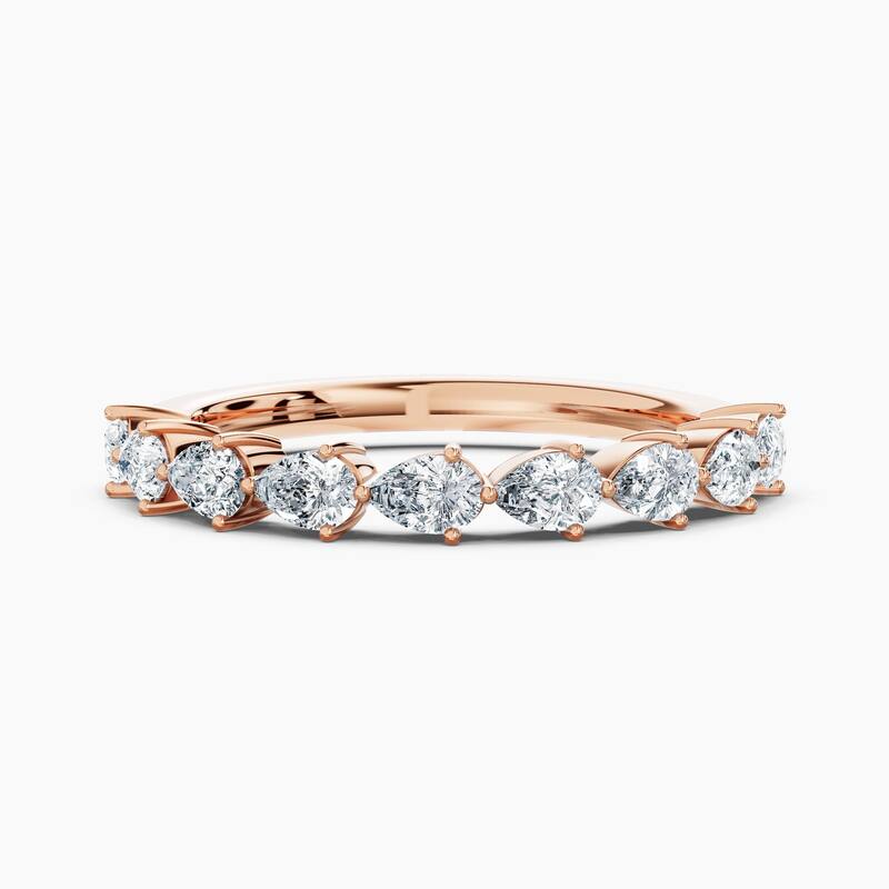 Auriya 14k Gold Pear East-West Lab Grown Diamond Half Eternity Band 0.90 - 3.00 ct. tw. (F-G, VS) - 0.90 ct. wt. - 7.5 - Rose