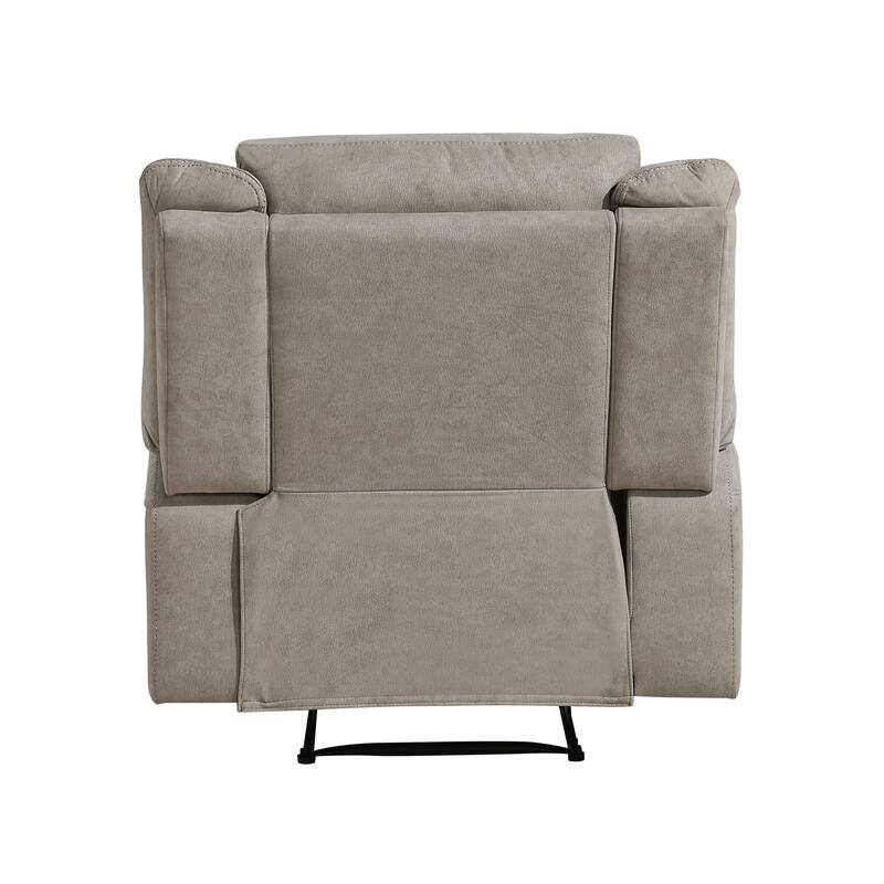 Lenore 39.5" Microfiber Manual Double Reclining Sofa - Tab Pull Motion