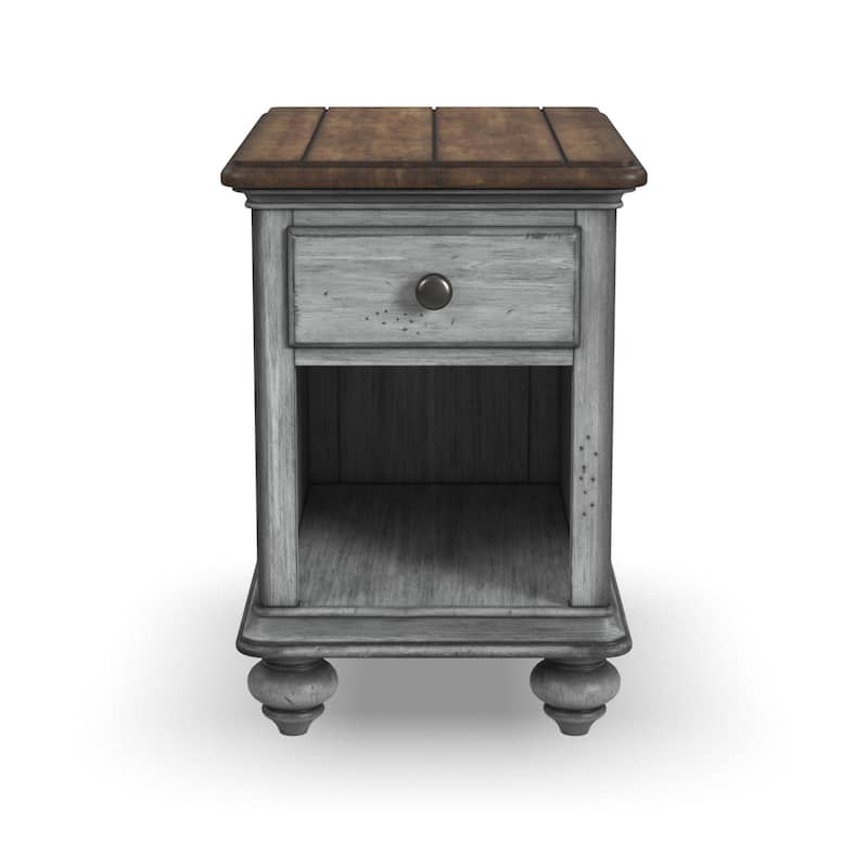 Plymouth Brown Wood Chairside Table by Flexsteel - 16" x 23" x 23"