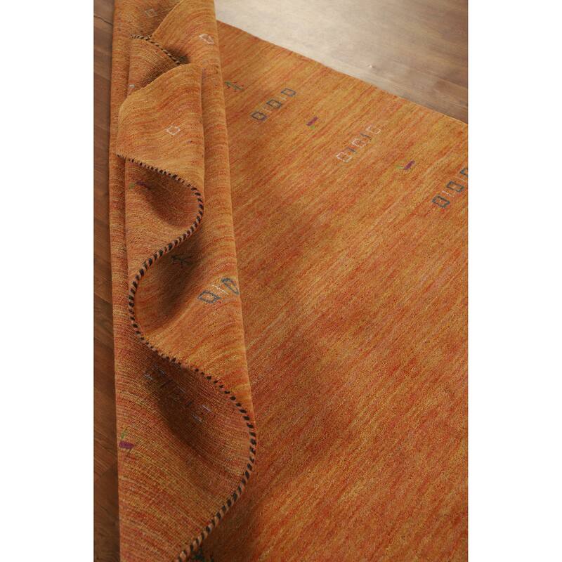 Hand Knotted Oriental 100% Wool Carpet Tribal Tribal Oranges & Rust Gabbeh Area Rug - 7' 8'' X 4' 11''