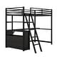 preview thumbnail 9 of 26, Twin Size Metal&Wood Loft Bed with Desk and Shelves, Two Built-in Drawers