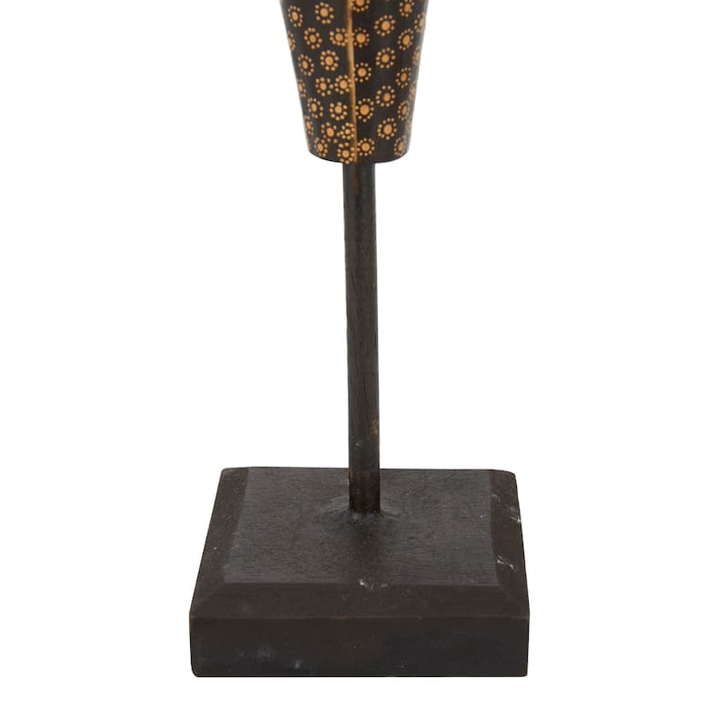 Black Wood Bohemian Sculptures (Set of 3) - S/3 23", 21", 20"H