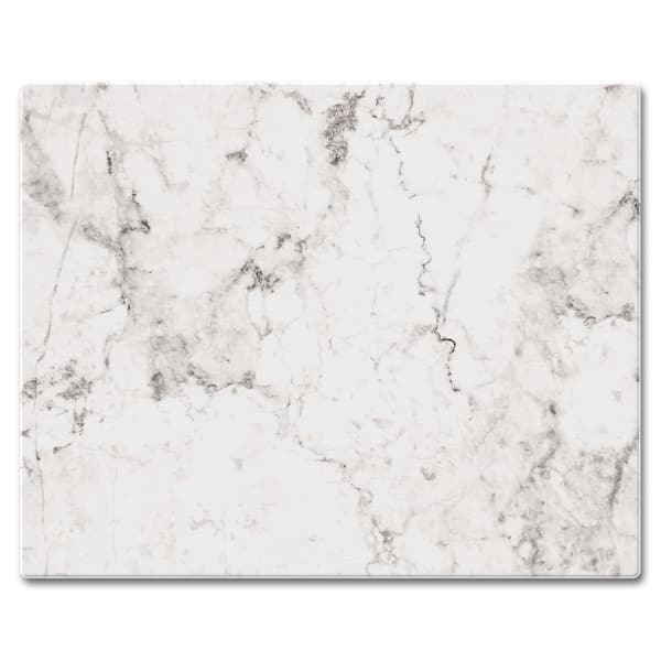 slide 1 of 1, Counter Art Glass Cutting Board / Counter Saver 12"x15", White Marble - 12"x15"