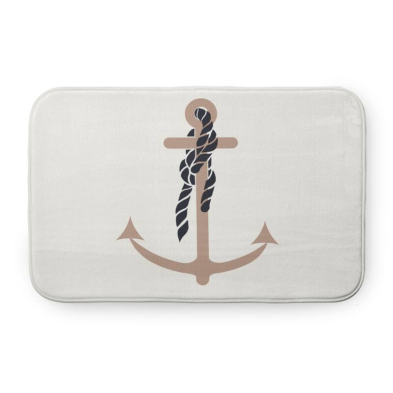 Anchor and Rope Bathmat - 24" x 17" - Mauve