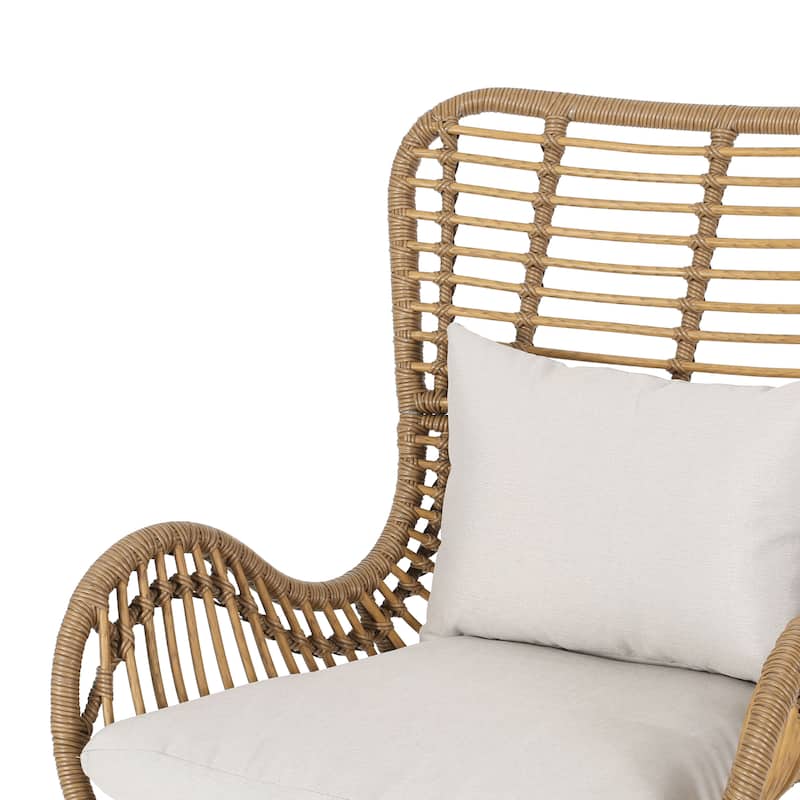 Wicker Patio Chair with Cushions (Set of 2)