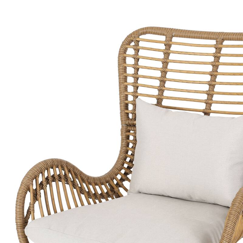 Wicker Patio Chairs with Cushions, 2-Piece Outdoor Accent Chairs Set