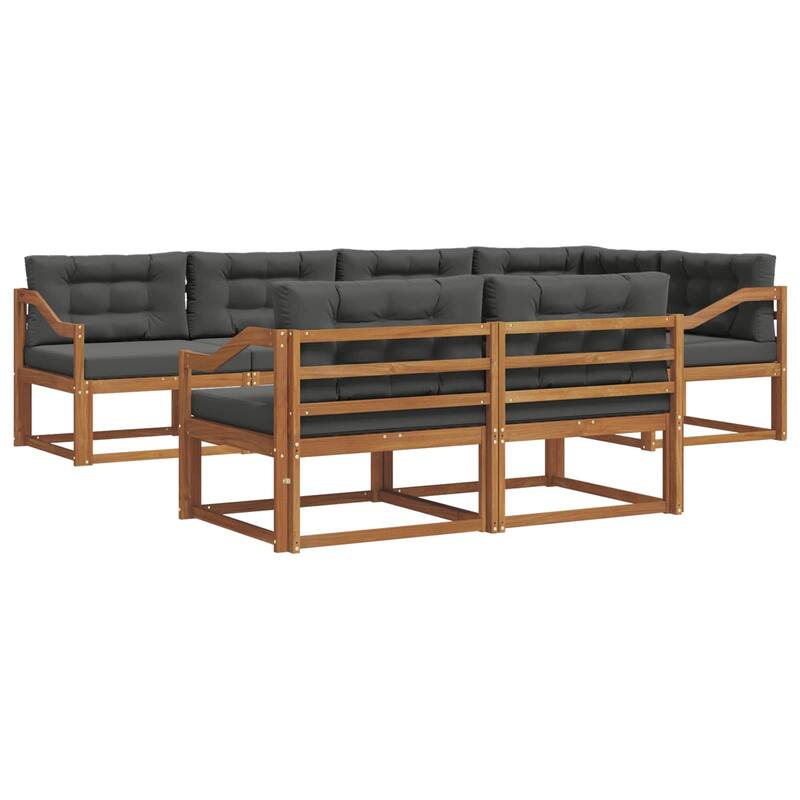 vidaXL Outdoor Sofa Set with Cushion 7 pcs Natural and Anthracite