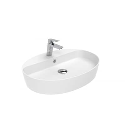 WS Bath Collections Lago 161 Lago 23-5/8" Oval Ceramic Vessel Bathroom