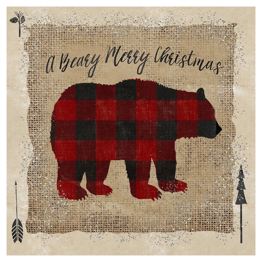 Buffalo Check Bear by Beth Albert Canvas Art Print