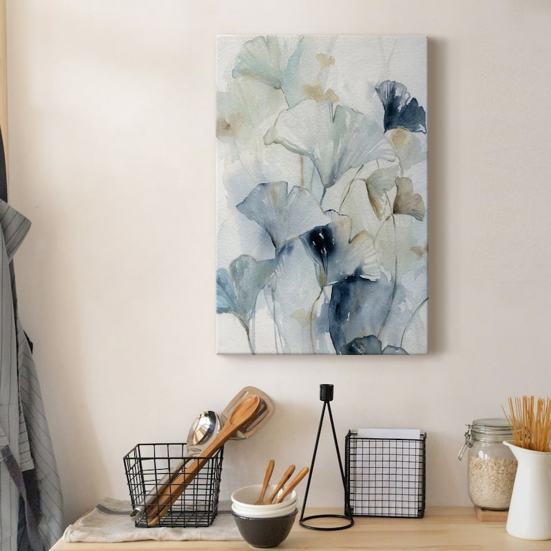 Indigo Ginkgo I Premium Gallery Wrapped Canvas - Ready to Hang
