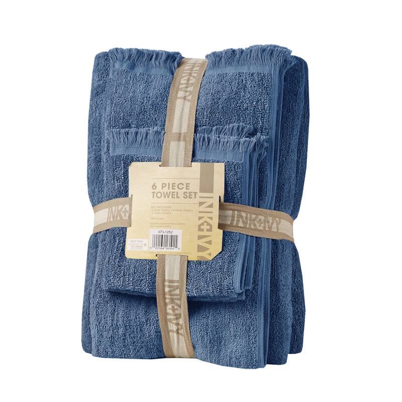INK+IVY Atlas Cotton Dobby Slub 6 Piece Towel Set