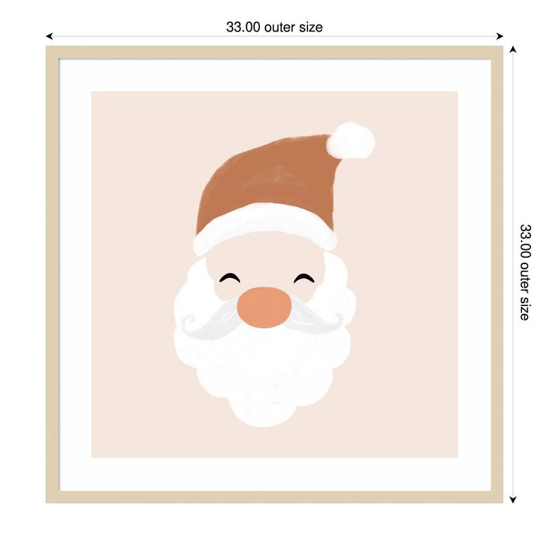 Santa by Orara Studio Wood Framed Wall Art Print - 33 x 33 in