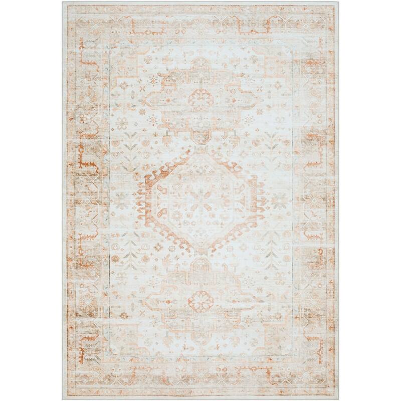 Livabliss Traditional Lavable Medallion Washable Area Rug