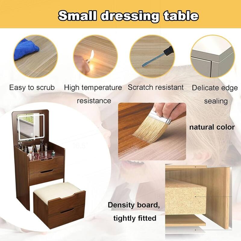 Versatile Vanity Desk with Stylish Mirror and Ample Storage for Bedroom