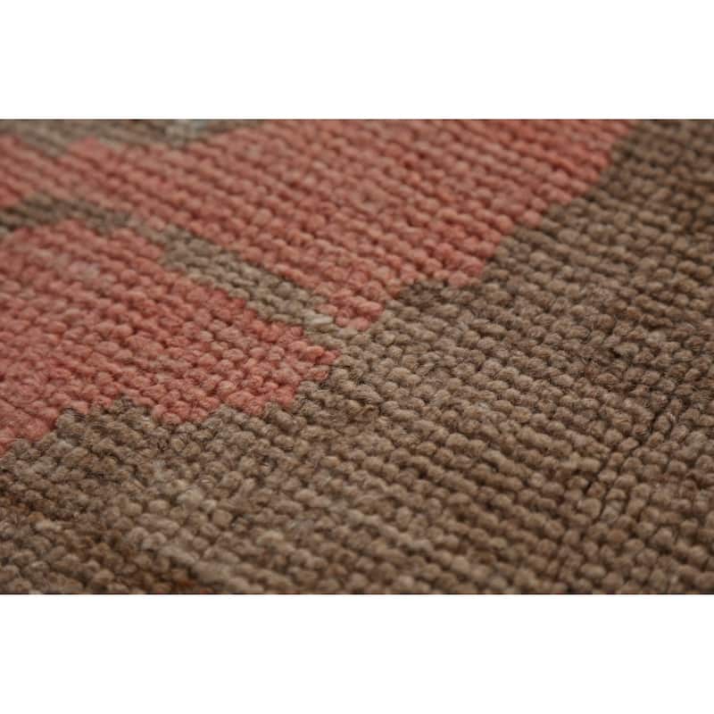 Hand Knotted Oriental 100% Wool Carpet Transitional Geometric Brown Oushak Area Rug - 12' 6'' X 8' 11''