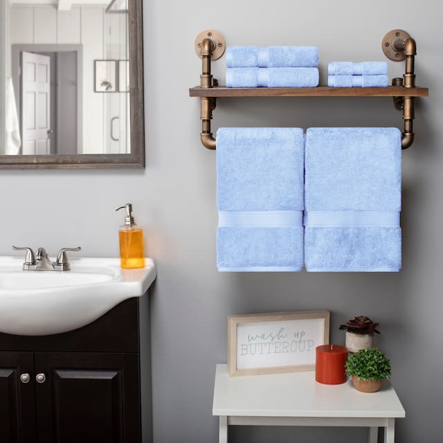 Marche Egyptian Cotton 6 Piece Towel Set by Miranda Haus - Light Blue