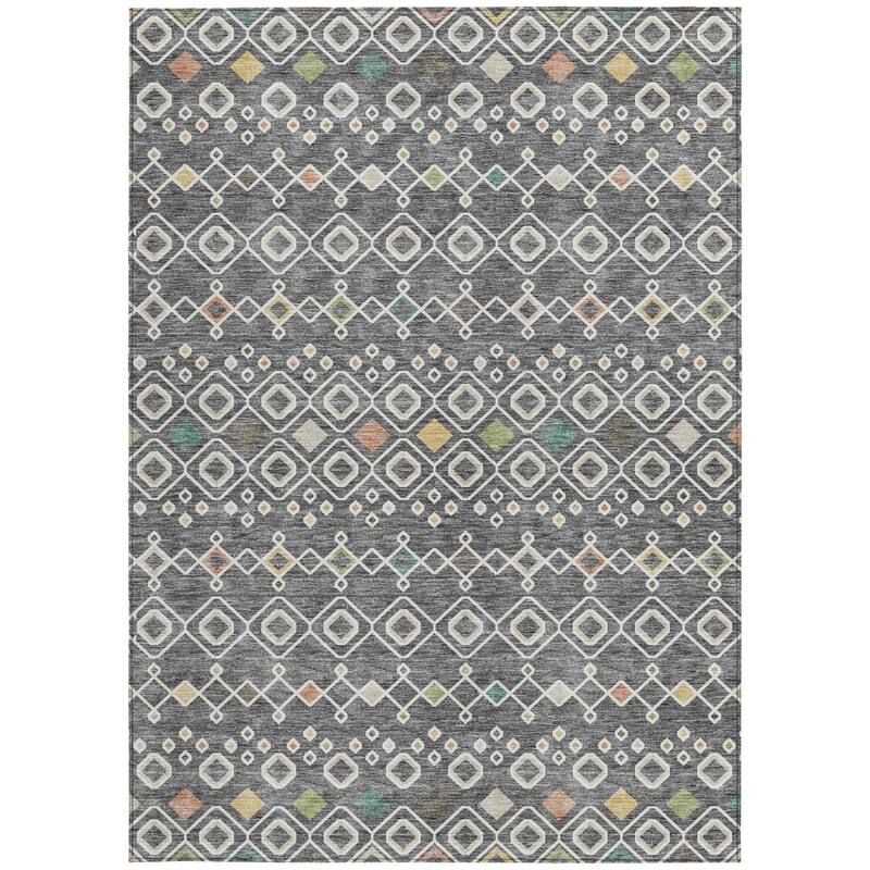 HomeRoots Geometric Modern Rectangle Outdoor Rug