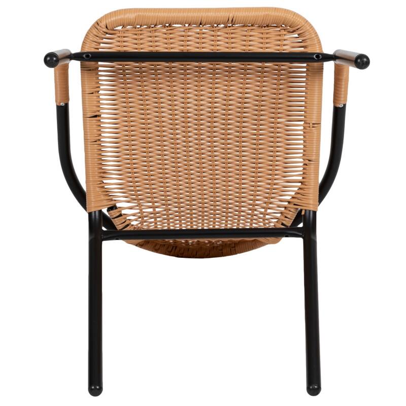 2 Pack Rattan Indoor-Outdoor Restaurant Stack Chair