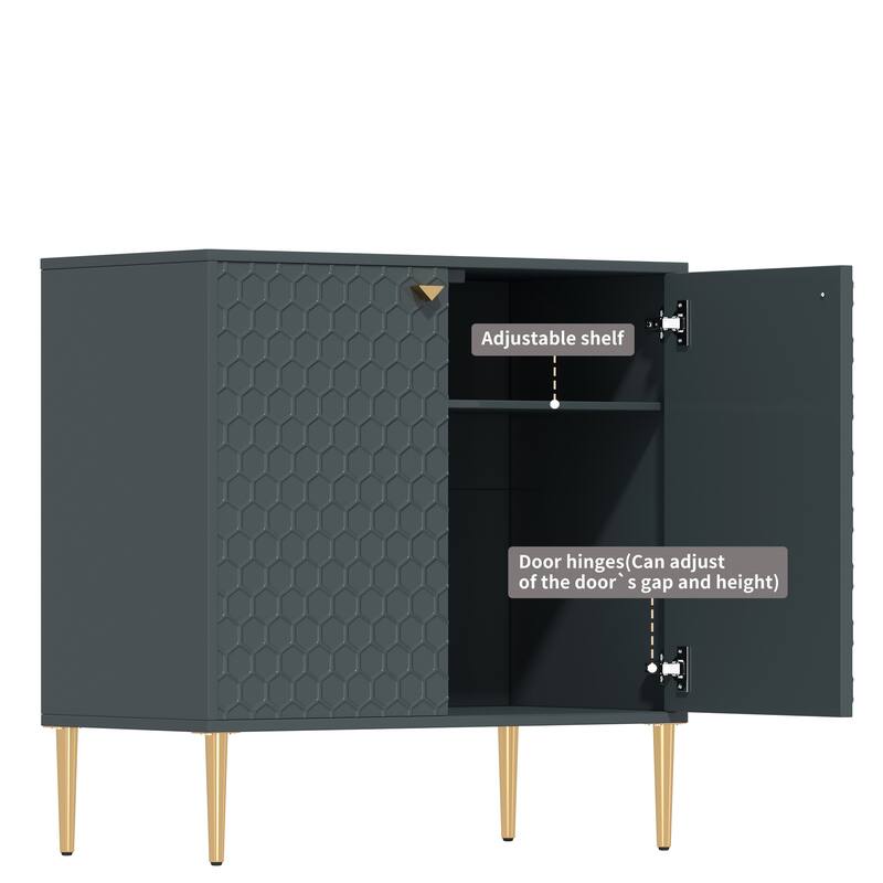 2 Door Blue Locker Accent Cabinet