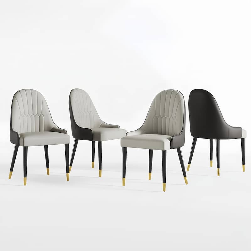 Dining Chair Modern Accent Chairs Faux Leather Side Chairs (Set of 4)